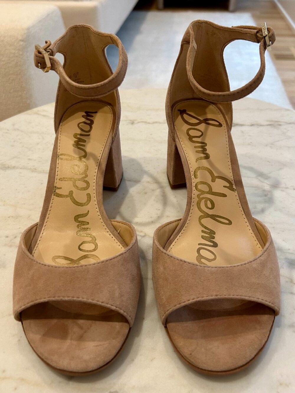 Sam Edelman Susie Block Heel in Beige